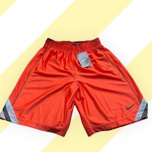 NWT NIKE boys basketball shorts orange/black - S